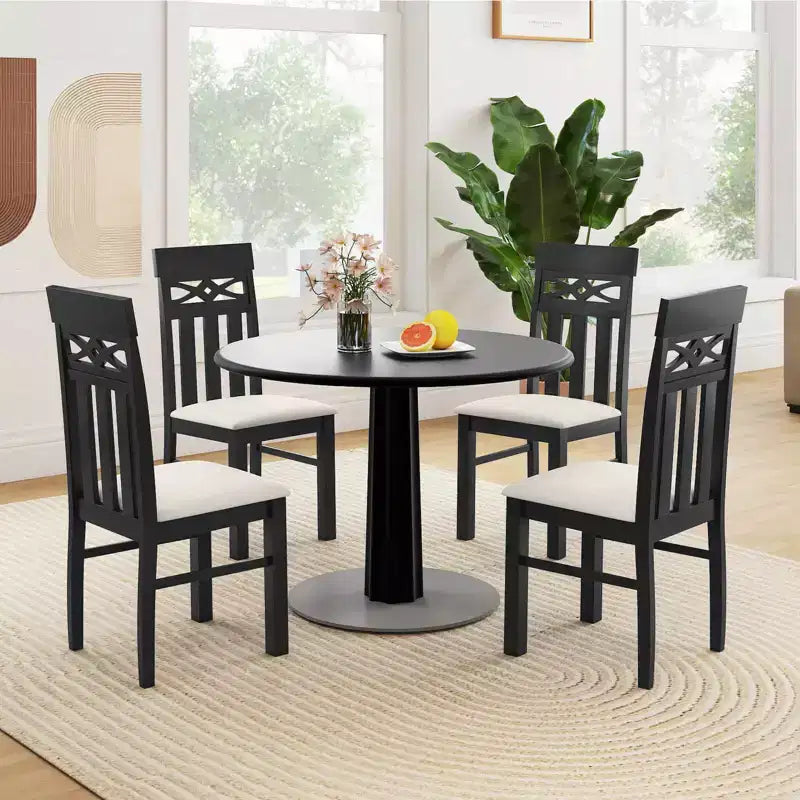 Costway Dining Chairs Set of 2/4, High Back Dining Room Chairs with Padded Seat for Kitchen