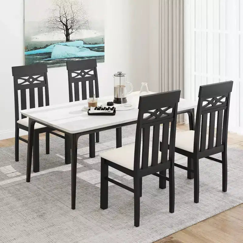 Costway Dining Chairs Set of 2/4, High Back Dining Room Chairs with Padded Seat for Kitchen