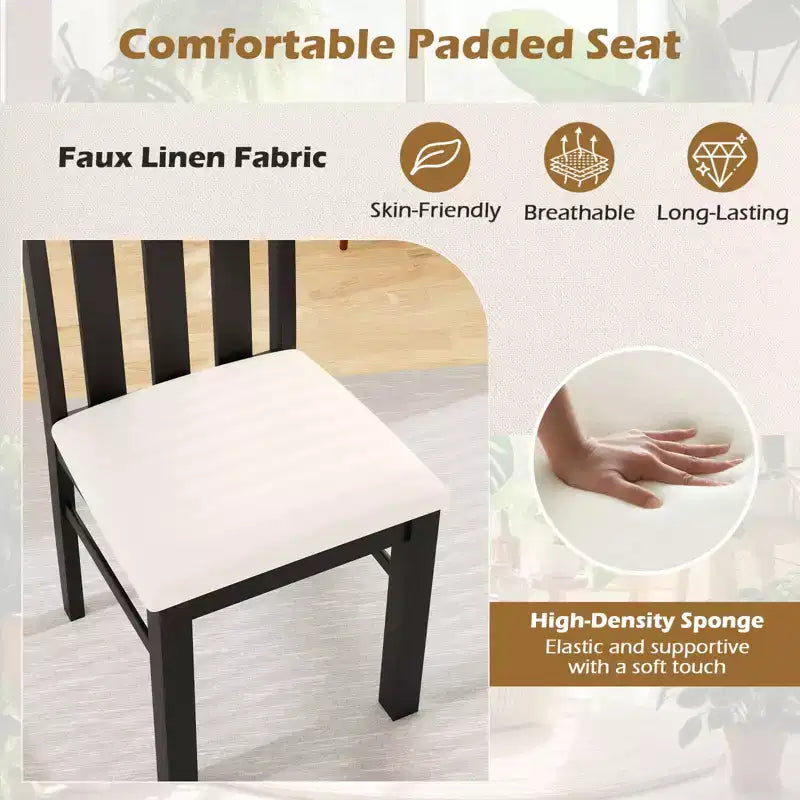Costway Dining Chairs Set of 2/4, High Back Dining Room Chairs with Padded Seat for Kitchen