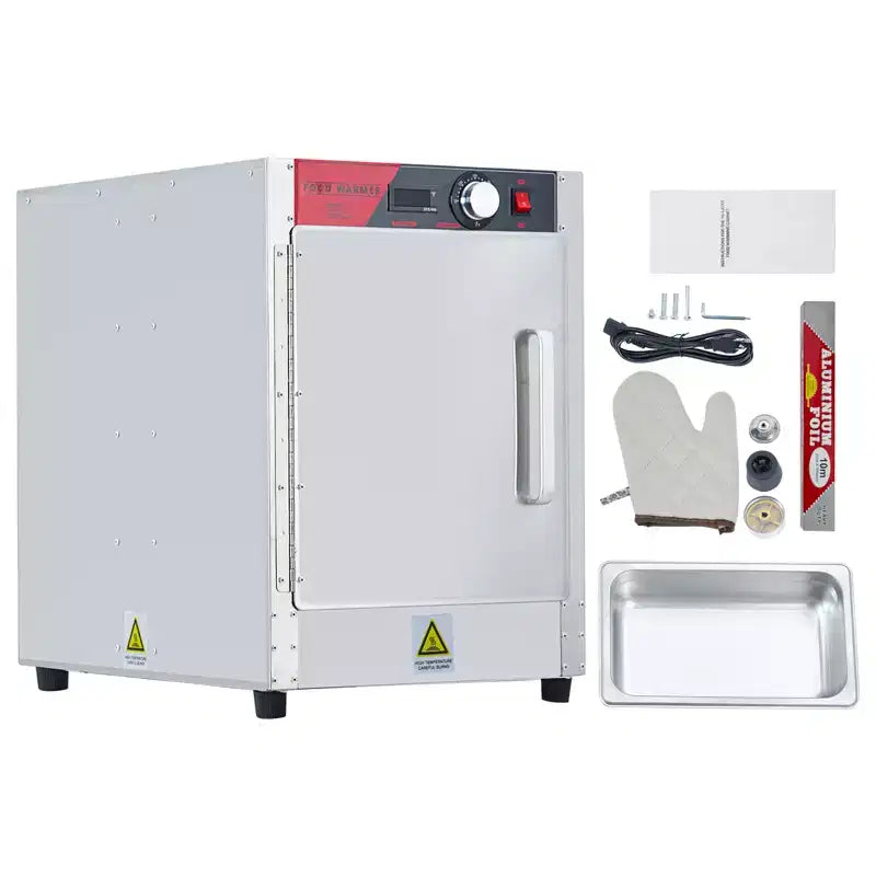4-Tier Hot Box Food Warmer, 850W Stainless Steel Heated Cabinet with Water Tray, Fits 1/1 Pans, Commercial Proofing Cabinetfor Pizza, Chicken, Pastry