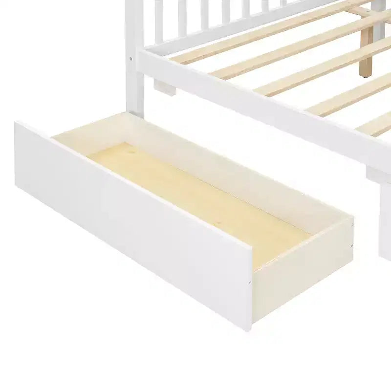 Luxystar Modern Full Size Wood House Bed with 2 Drawers and Headboards