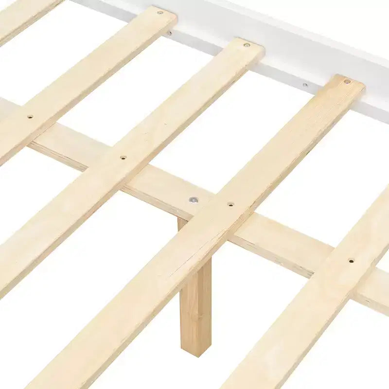 Luxystar Modern Full Size Wood House Bed with 2 Drawers and Headboards