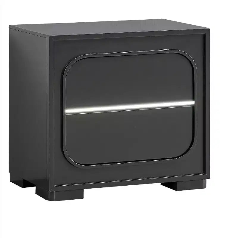 Passion Furniture Wave Wenge 2-Drawer 28 in. W Nightstand