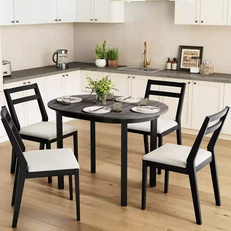 Costway 43 Wooden Dining Table w/Rubber Wood Legs for 2-4 People Load 260 LBS