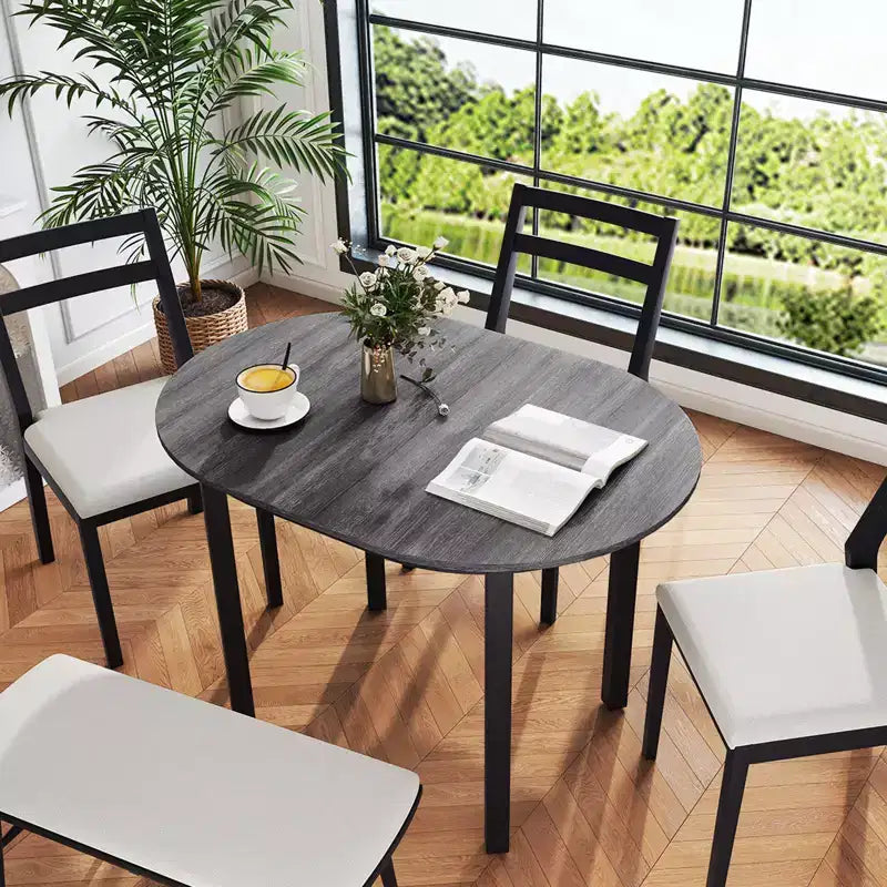 Costway 43 Wooden Dining Table w/Rubber Wood Legs for 2-4 People Load 260 LBS