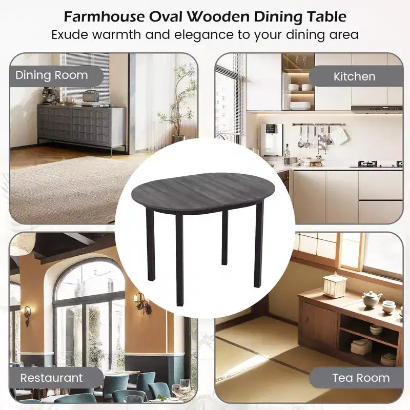 Costway 43 Wooden Dining Table w/Rubber Wood Legs for 2-4 People Load 260 LBS