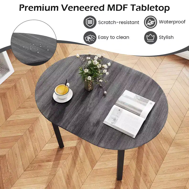 Costway 43 Wooden Dining Table w/Rubber Wood Legs for 2-4 People Load 260 LBS