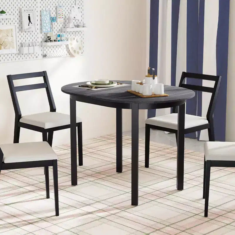 Costway 43 Wooden Dining Table w/Rubber Wood Legs for 2-4 People Load 260 LBS