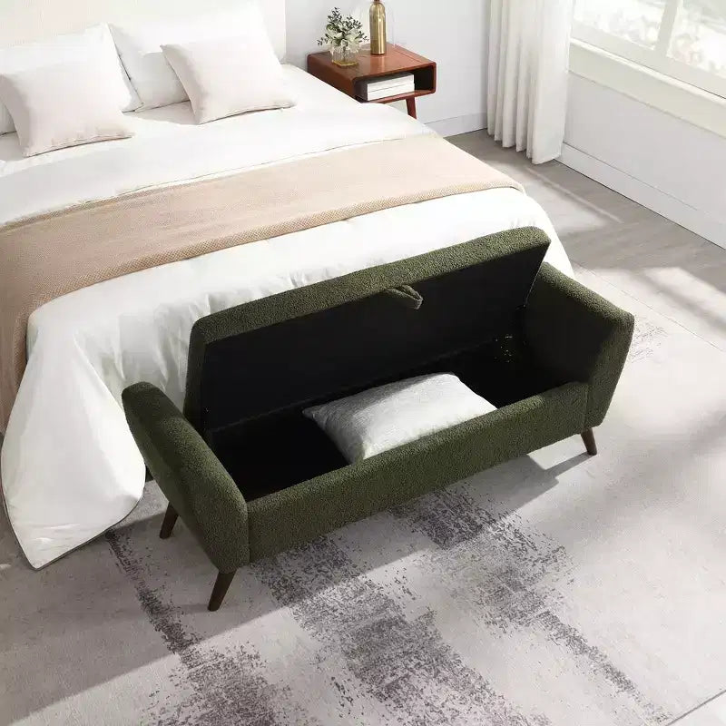 GDFStudio Rupert Modern 60 Inch Upholstered Storage Bench with Hidden Compartment