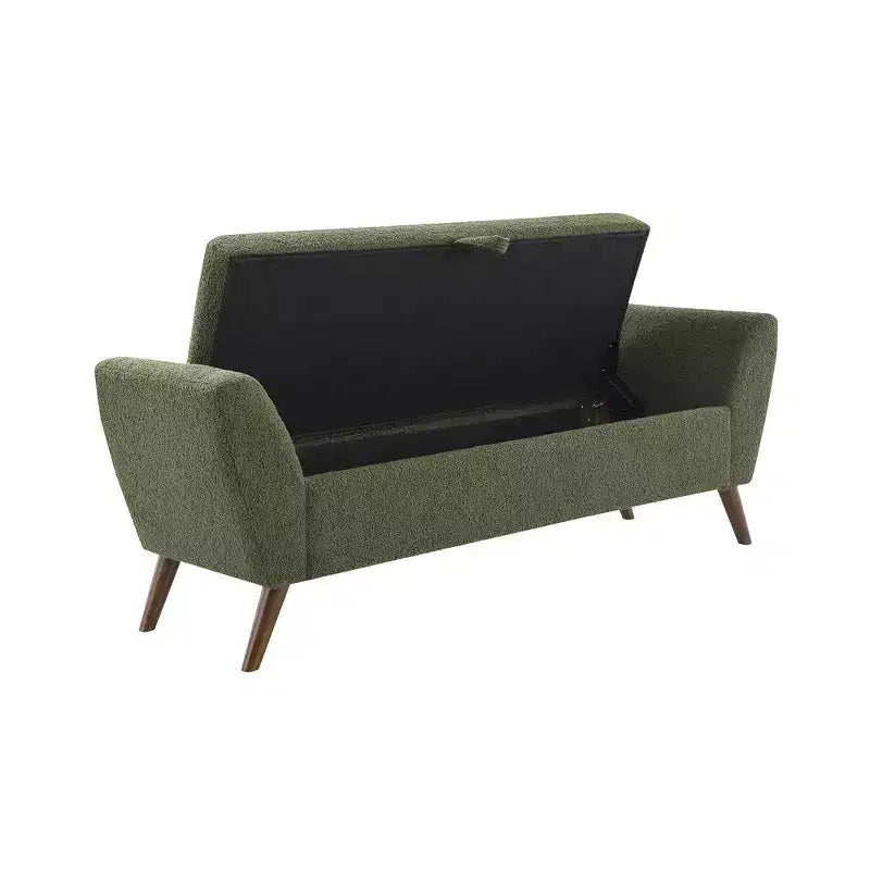GDFStudio Rupert Modern 60 Inch Upholstered Storage Bench with Hidden Compartment