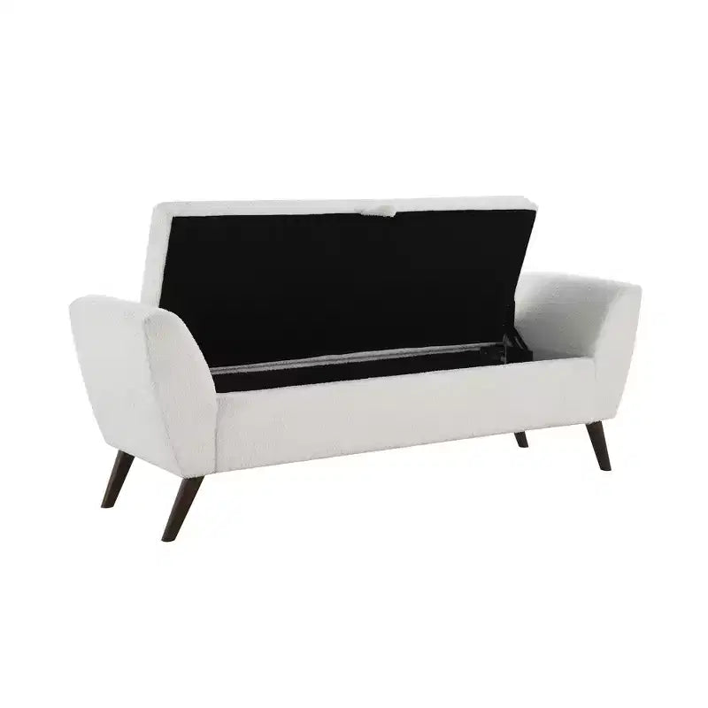 GDFStudio Rupert Modern 60 Inch Upholstered Storage Bench with Hidden Compartment