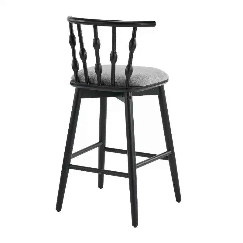 ModernLuxe Set of 2/4 Barstools, Mid-Century Spindle Back Counter Stools with Upholstered Seat, Modern Kitchen Island Stools