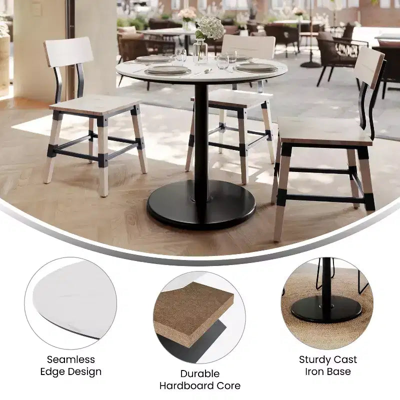 Flash Furniture Acadia Tabletop with TopGuard HPL Technology and Table Height Base