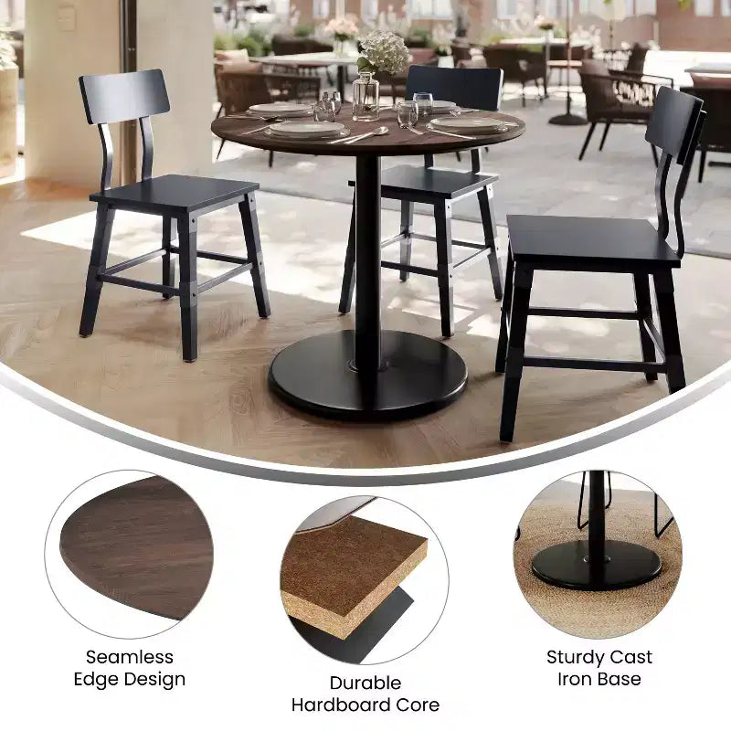 Flash Furniture Acadia Tabletop with TopGuard HPL Technology and Table Height Base