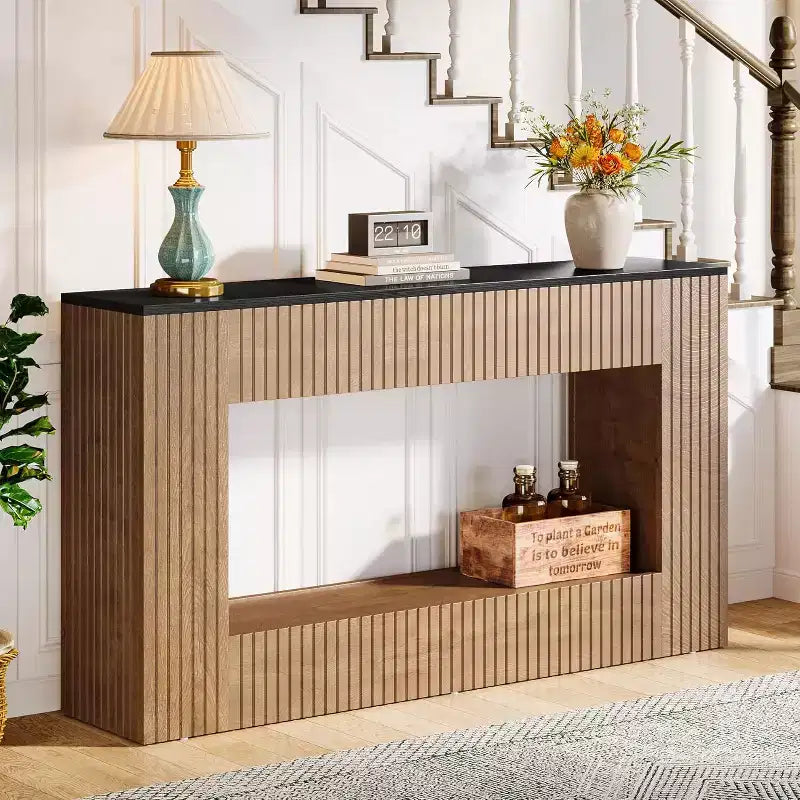 Lantine Modern Console Table, 55-Inch Wood Entryway Table with Storage, Narrow Long Sofa Table Behind Couch Table for Living Room, Foyer, Hallway