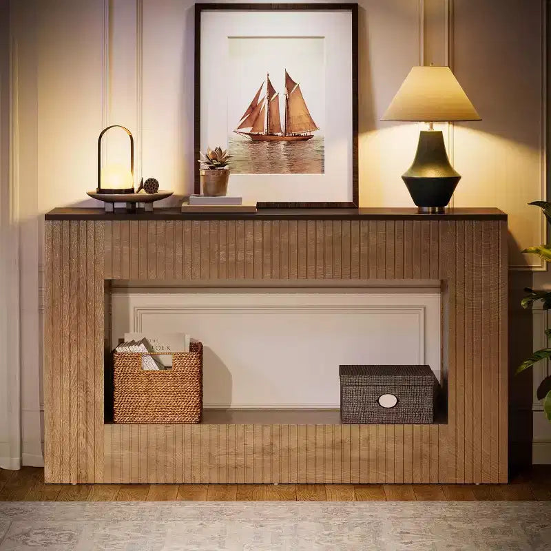 Lantine Modern Console Table, 55-Inch Wood Entryway Table with Storage, Narrow Long Sofa Table Behind Couch Table for Living Room, Foyer, Hallway