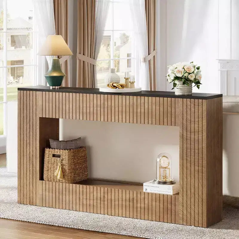 Lantine Modern Console Table, 55-Inch Wood Entryway Table with Storage, Narrow Long Sofa Table Behind Couch Table for Living Room, Foyer, Hallway