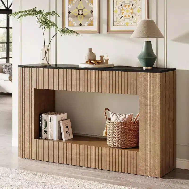 Lantine Modern Console Table, 55-Inch Wood Entryway Table with Storage, Narrow Long Sofa Table Behind Couch Table for Living Room, Foyer, Hallway