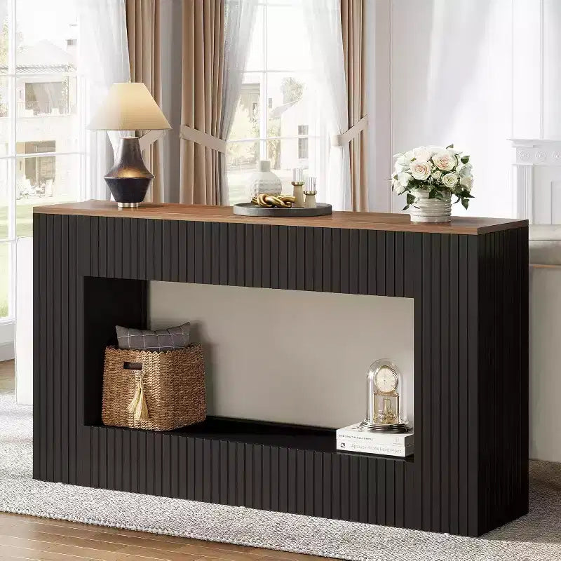 Lantine Modern Console Table, 55-Inch Wood Entryway Table with Storage, Narrow Long Sofa Table Behind Couch Table for Living Room, Foyer, Hallway