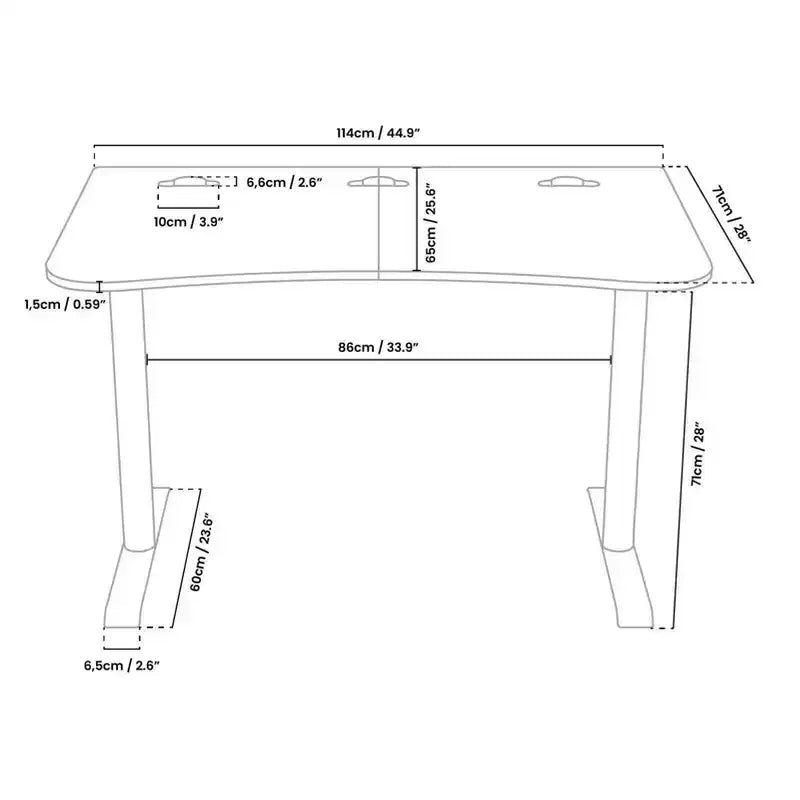 Arozzi Arena Compact Curved Gaming Desk