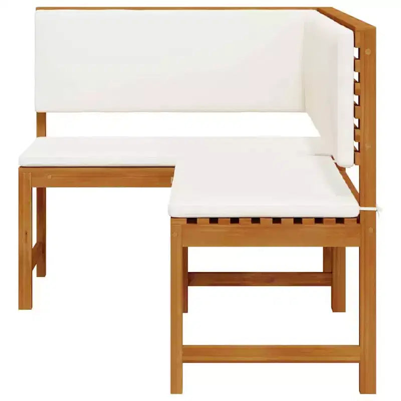 vidaXL Outdoor Sofa Set Solid Acacia Wood and Polyester Natural