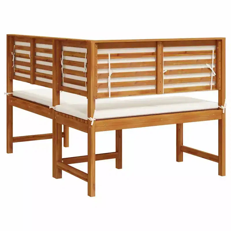 vidaXL Outdoor Sofa Set Solid Acacia Wood and Polyester Natural