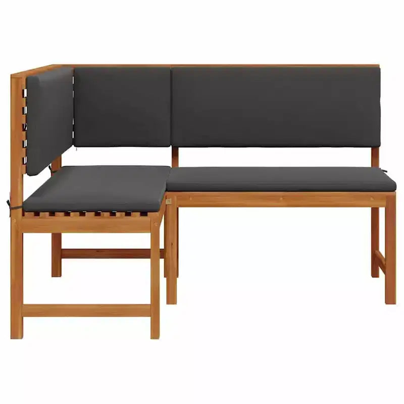 vidaXL Outdoor Sofa Set Solid Acacia Wood and Polyester Natural