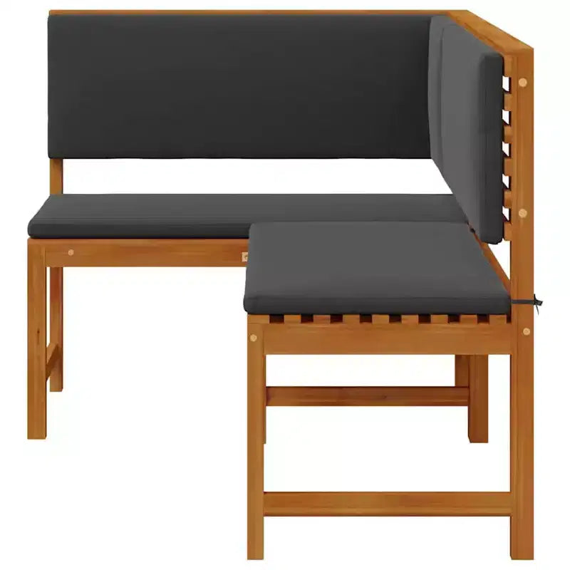 vidaXL Outdoor Sofa Set Solid Acacia Wood and Polyester Natural