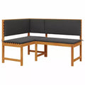 vidaXL Outdoor Sofa Set Solid Acacia Wood and Polyester Natural