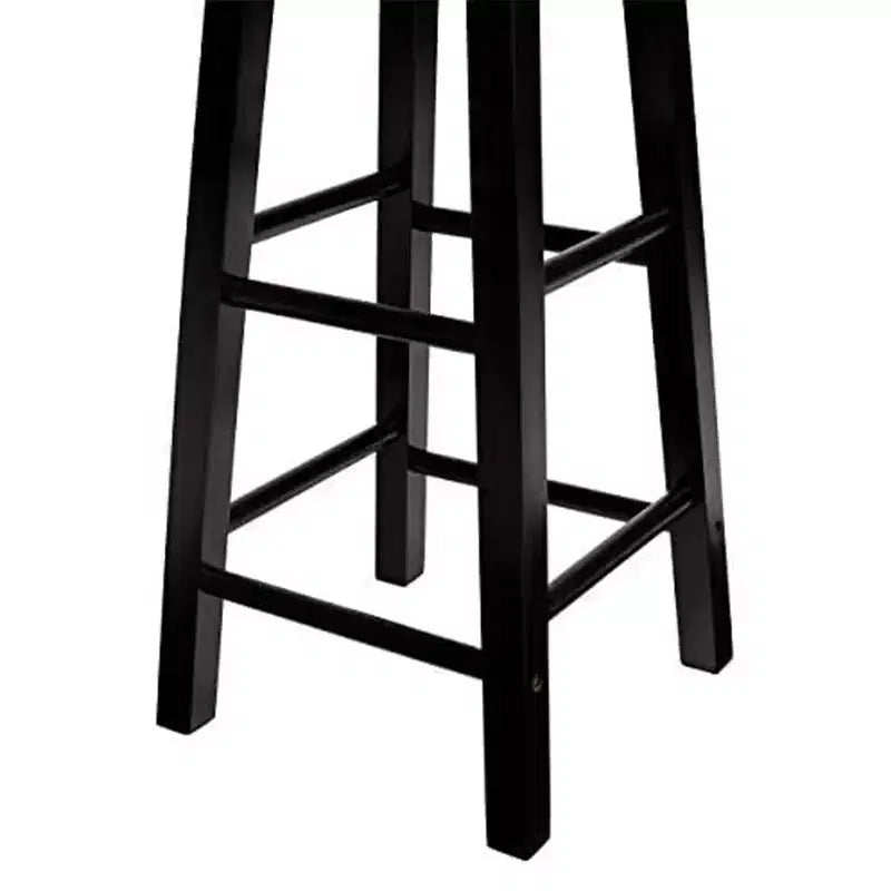 PJ Wood Classic Round-Seat 29 Inch Tall Kitchen Counter Stools for Homes, Dining Spaces, and Bars with Backless Seats, Square Legs, Natural, Set of 2