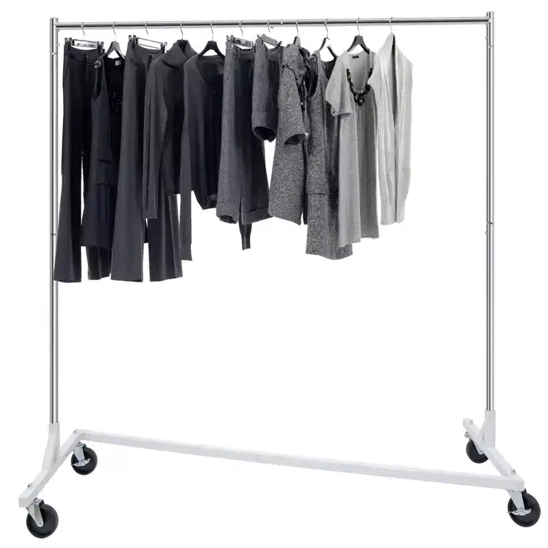 Home Collection Heavy Duty Metal Clothes Rack with Wheels