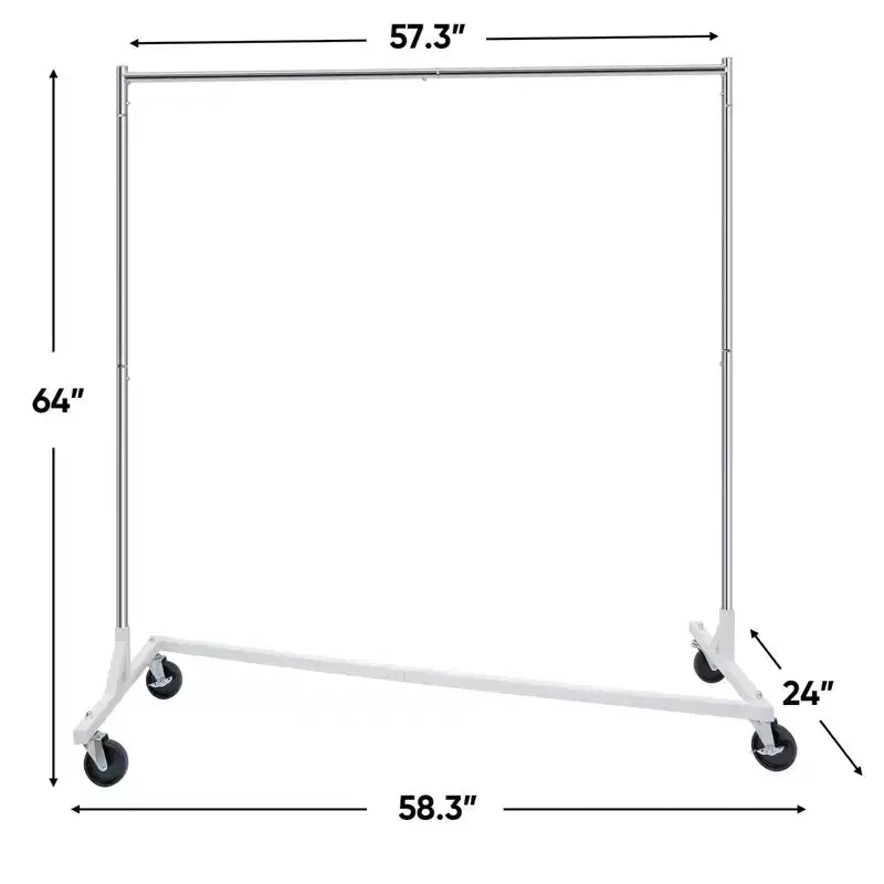 Home Collection Heavy Duty Metal Clothes Rack with Wheels