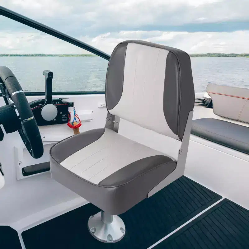 2 Pack Low Back Folding Boat Seats - 19x16.5 Thick Elastic Cushio Boat Chair, Waterproof Fishing Chairs for Bass Tracker for Sightseeing Boats