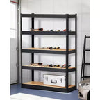 Scaffalatura da garage 36x18x72, mensole regolabili in metallo resistente, scaffale a 5 ripiani, capacità 2500 libbre, acciaio di grado industriale con pannelli in MDF