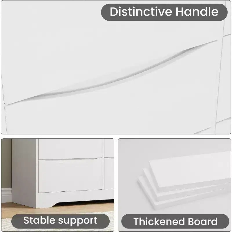 Wooden Dresser with 9 Drawers, Long Storage Dresser, Modern Closet, for Bedroom, Living Room