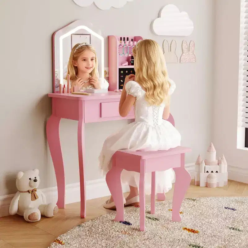 Sgabello da toeletta per bambine dai 3 agli 8 anni - Ideale per camera da letto o sala giochi