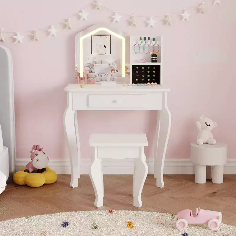 Sgabello da toeletta per bambine dai 3 agli 8 anni - Ideale per camera da letto o sala giochi