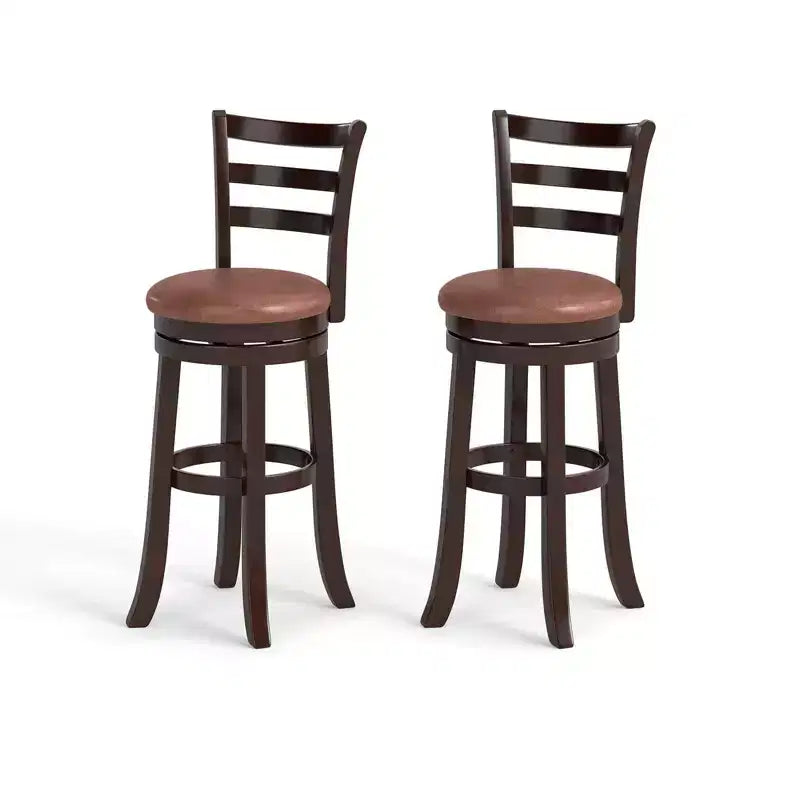 Costway 30 Bar Height Swivel Barstools Set of 2/4 with Back, Faux Leather Seat for Pub