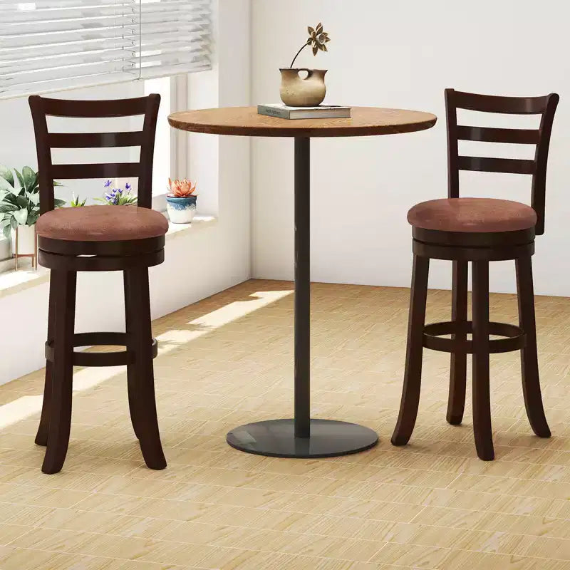 Costway 30 Bar Height Swivel Barstools Set of 2/4 with Back, Faux Leather Seat for Pub
