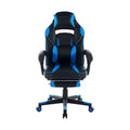 High Back PU Leather Gaming Chair  Ergonomic Computer Chair with Headrest, Retractable Footrest, Lumbar Support, 360 Swivel, Height Adjust, Black