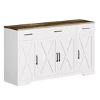 Credenza Buffet Contenitore con Cassetti, Mobile da Caffè Grande in Legno da 140 cm con Ripiani e Ante per Cucina Sala da Pranzo Soggiorno