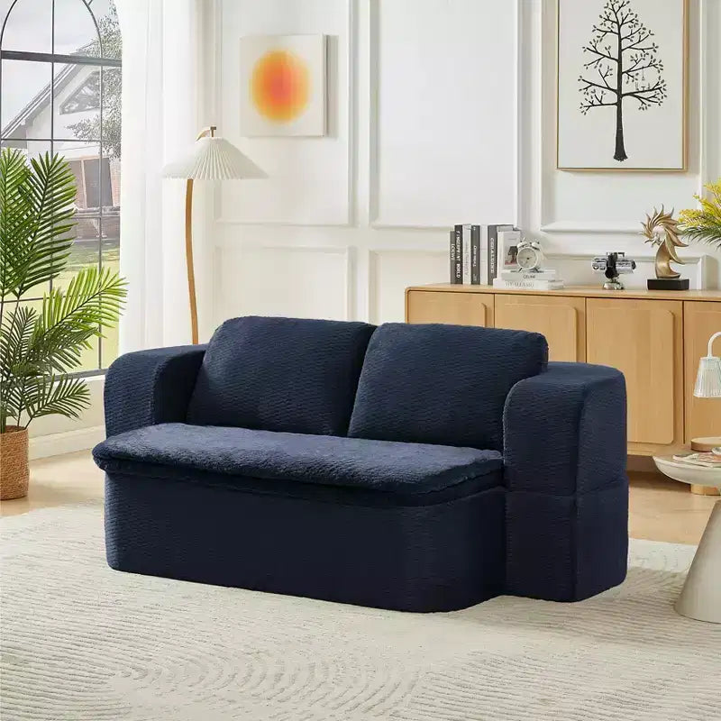 Convertible Sleeper Sofa, Folding Futon Sofa Bed with 2 Back Pillows for Living Room, No Assembly Required - ModernLuxe