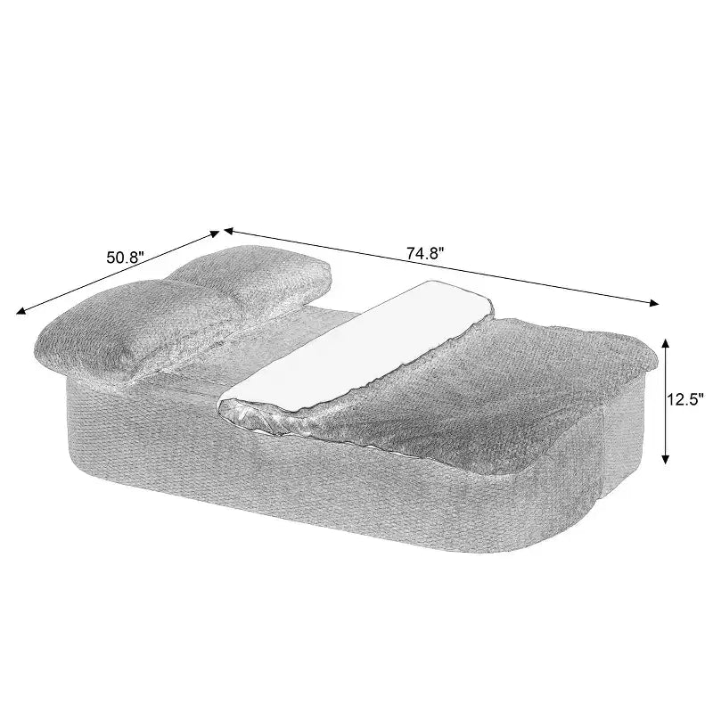 Convertible Sleeper Sofa, Folding Futon Sofa Bed with 2 Back Pillows for Living Room, No Assembly Required - ModernLuxe