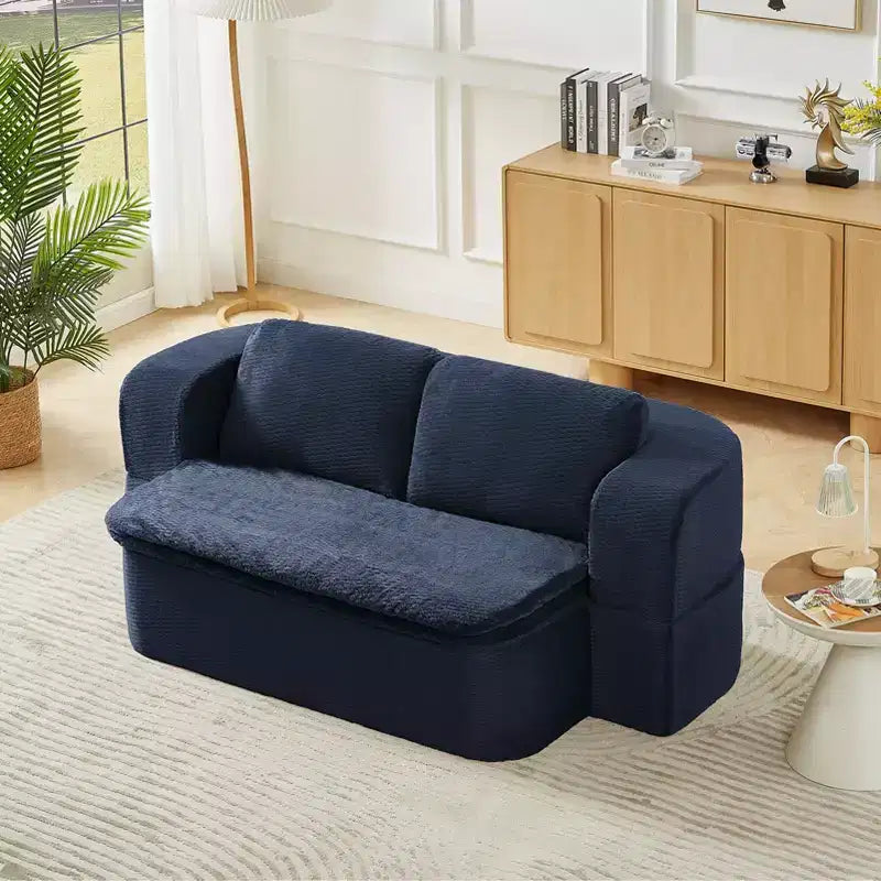 Convertible Sleeper Sofa, Folding Futon Sofa Bed with 2 Back Pillows for Living Room, No Assembly Required - ModernLuxe