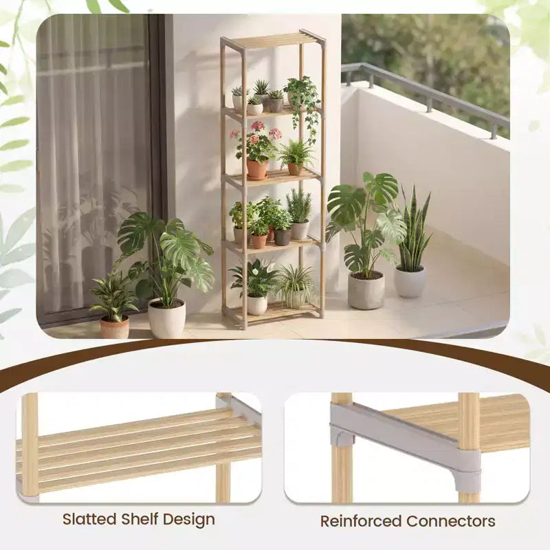 Gymax 2PCS Freestanding 5-Tier Bookshelf w/ Splinter-Free Storage Shelves for Home