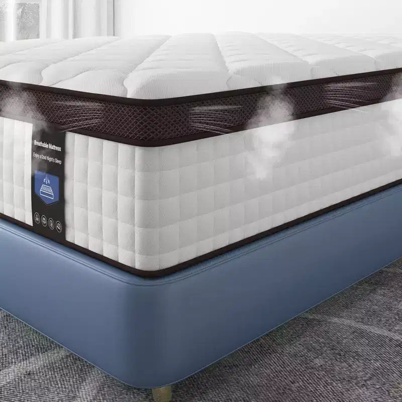 Kescas Premium 8 inch Medium Firm Hybrid Mattress - Compatible with Platform Bed, Box Spring, or Slat Base