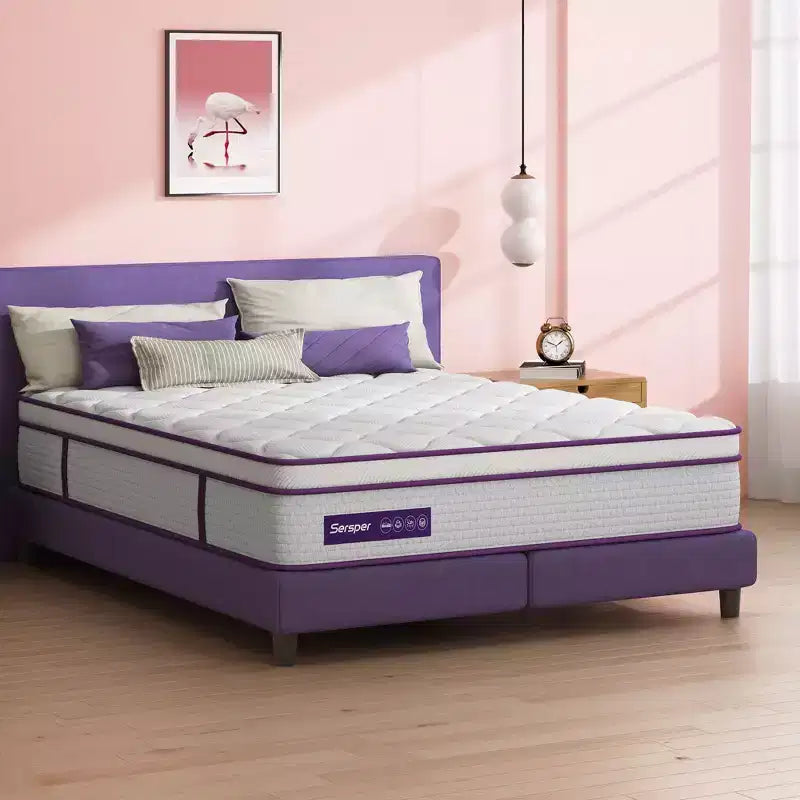 Sersper 8 inch Memory Foam Spring Hybrid Mattress - Compatible with Platform Bed, Box Spring, or Slat Base