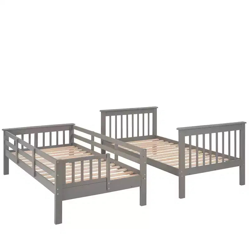 Luxystar Twin over Twin Bunk Bed with Storage Staircase and Fence for Apartment and Dorm