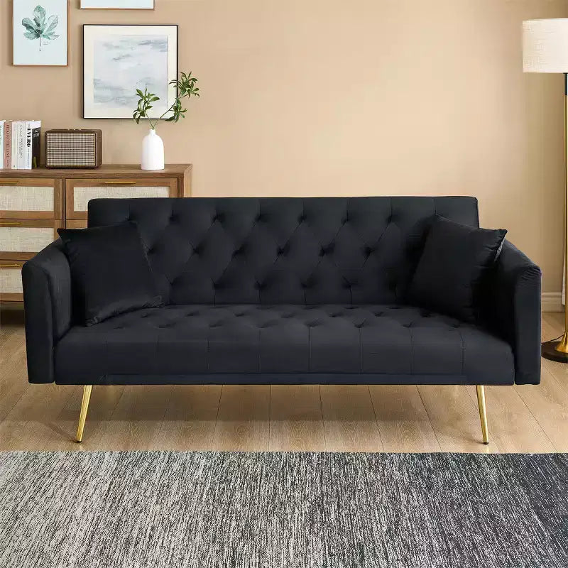 Divano a due posti convertibile 71, divano letto in velluto per soggiorno, camera da letto, ufficio - ModernLuxe