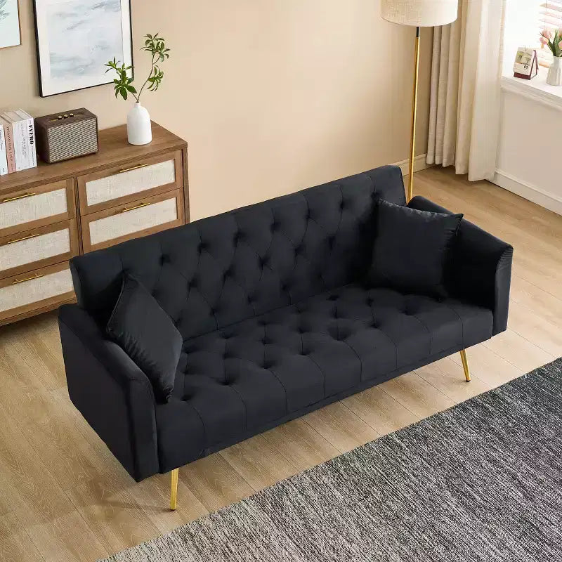 Divano a due posti convertibile 71, divano letto in velluto per soggiorno, camera da letto, ufficio - ModernLuxe